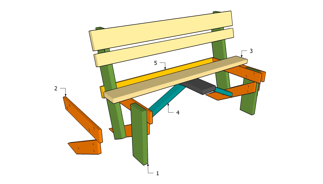 Lates wood project: Detail Wood bench design with backrest