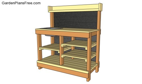 Potting Bench Plans With Sink | Free Garden Plans - How to build 