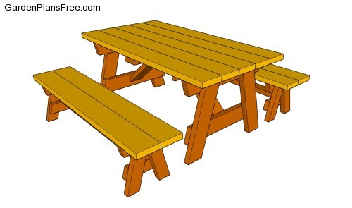 building a picnic table with separate benches