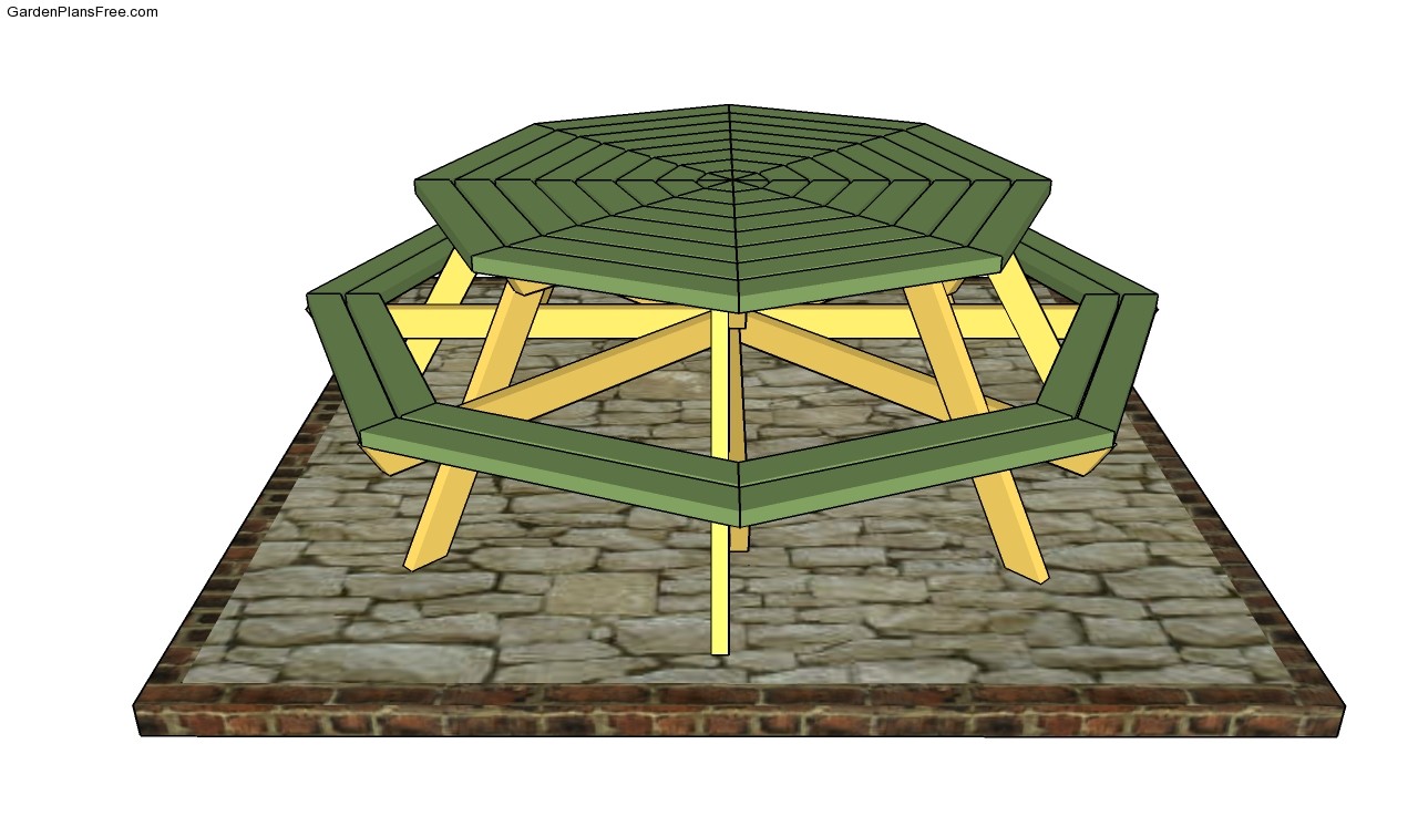 Picnic Table Designs Hexagon picnic table plans Octagon Picnic Table 