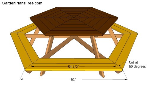 hexagonal picnic table plans hexagon picnic table plans hexagon table