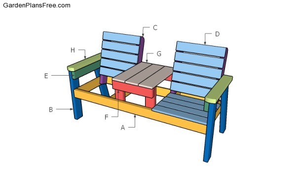 Double Chair Bench Plans | Free Garden Plans - How to ...