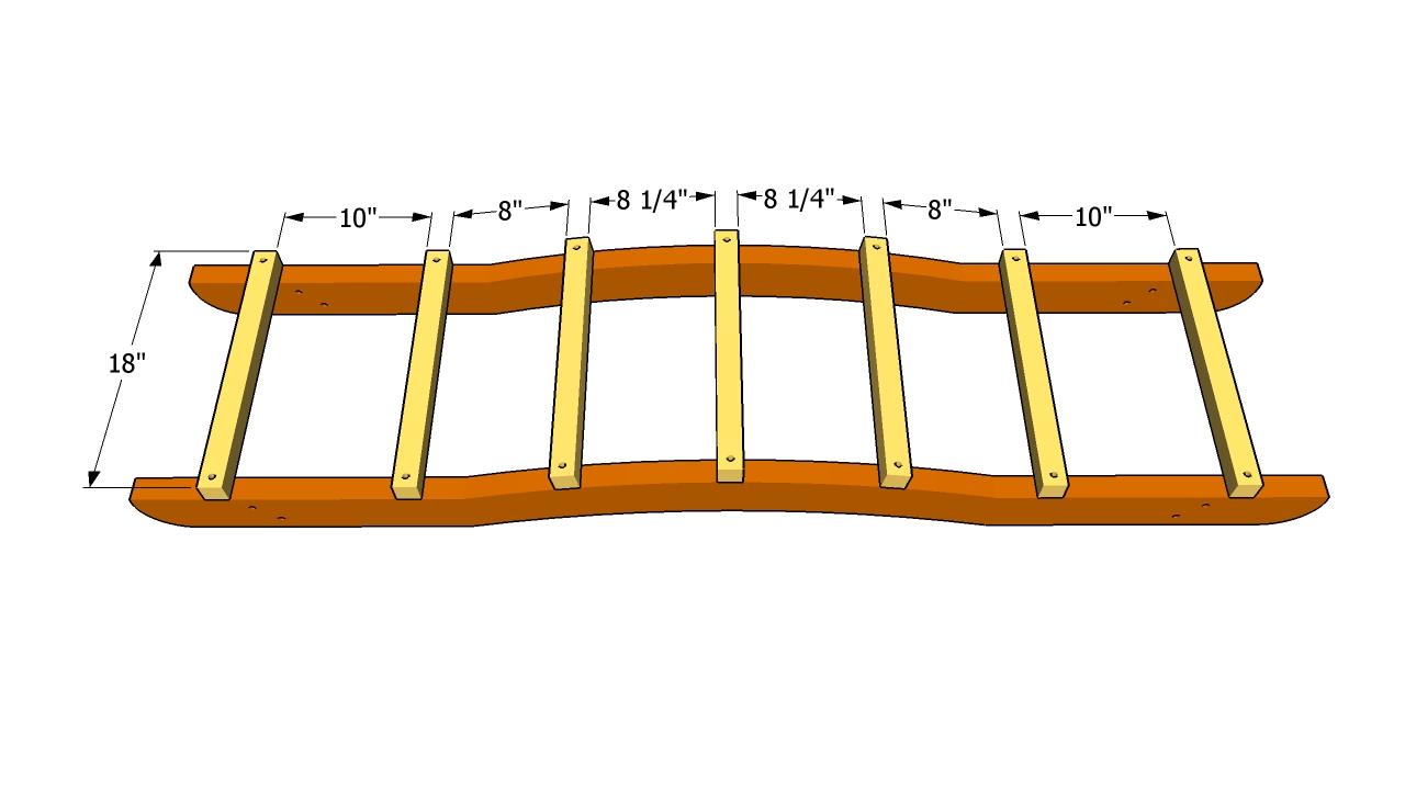 Attaching the wood strips to the arched top