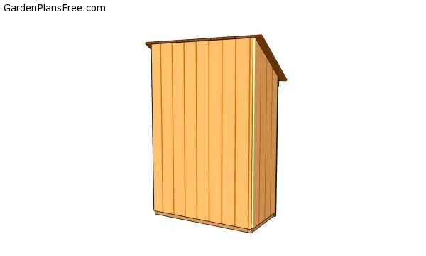 Garden tool shed plans - back view