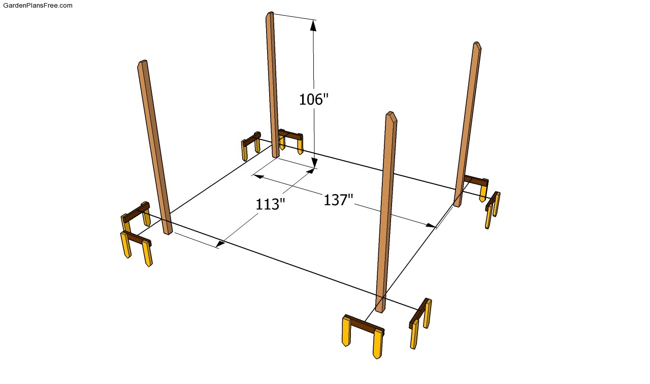 Laying out the pergola