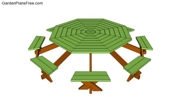 Octagon picnic table