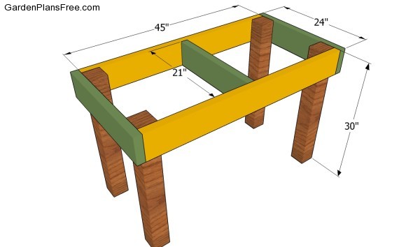 Building the frame of the workbench