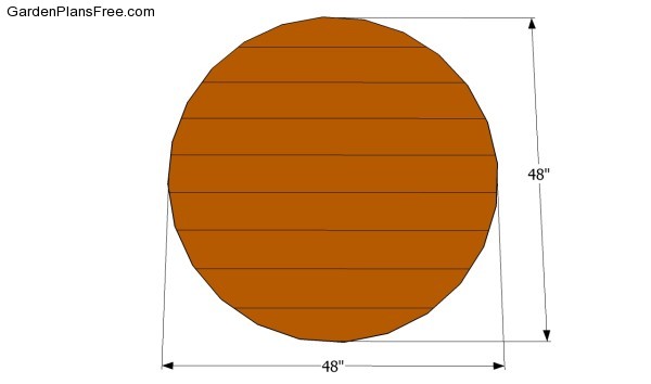 Cutting the round tabletop