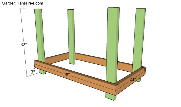 Assembling the frame of the table