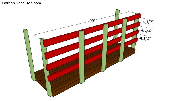 Attaching the slats to the back wall