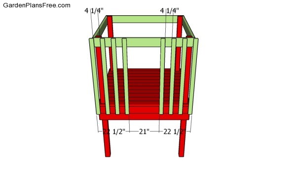 Fitting the slats to the ladder face