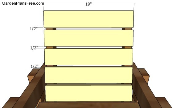 Attaching the backrest slats