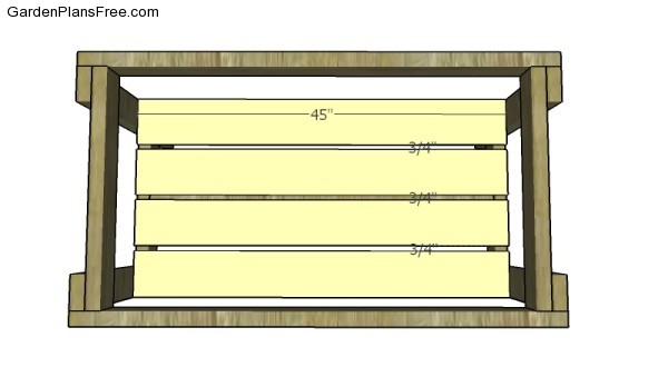 Fitting the bottom shelves