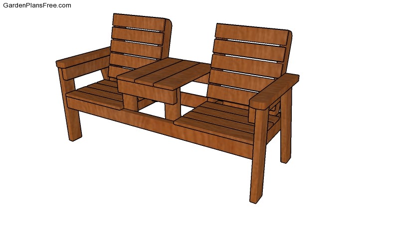 Double Chair Bench Plans Pdf, Diy Double Chair Bench With Table Plans