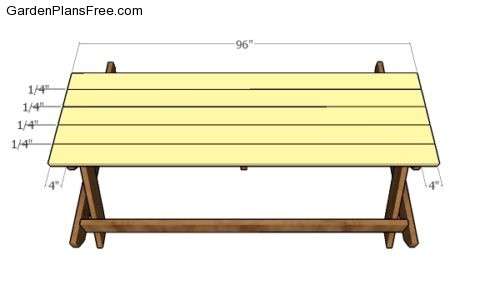 8 foot Picnic Table - Free DIY Plans | Free Garden Plans - How to build ...