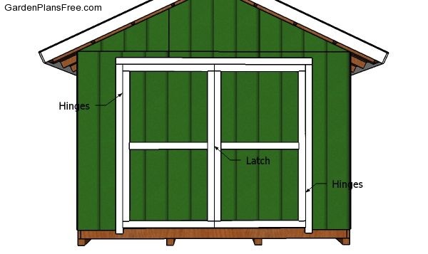 Fitting the double doors - 12x12 Shed Plans