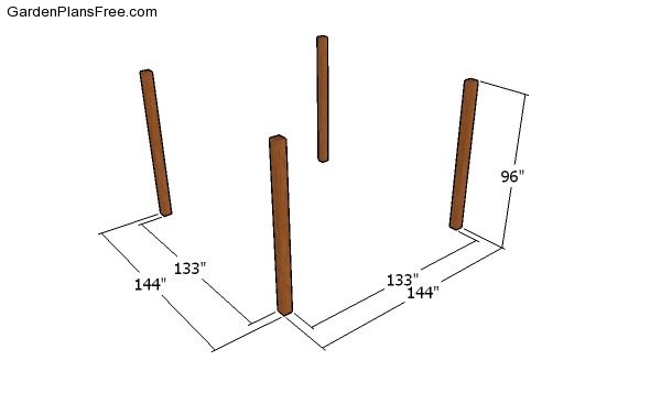 Laying out the pergola