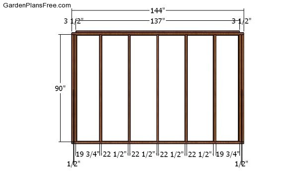 Side wall frame - 12x12 Shed Plans