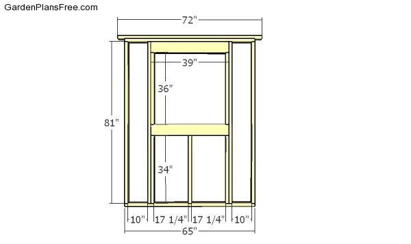 Side wall with window frame