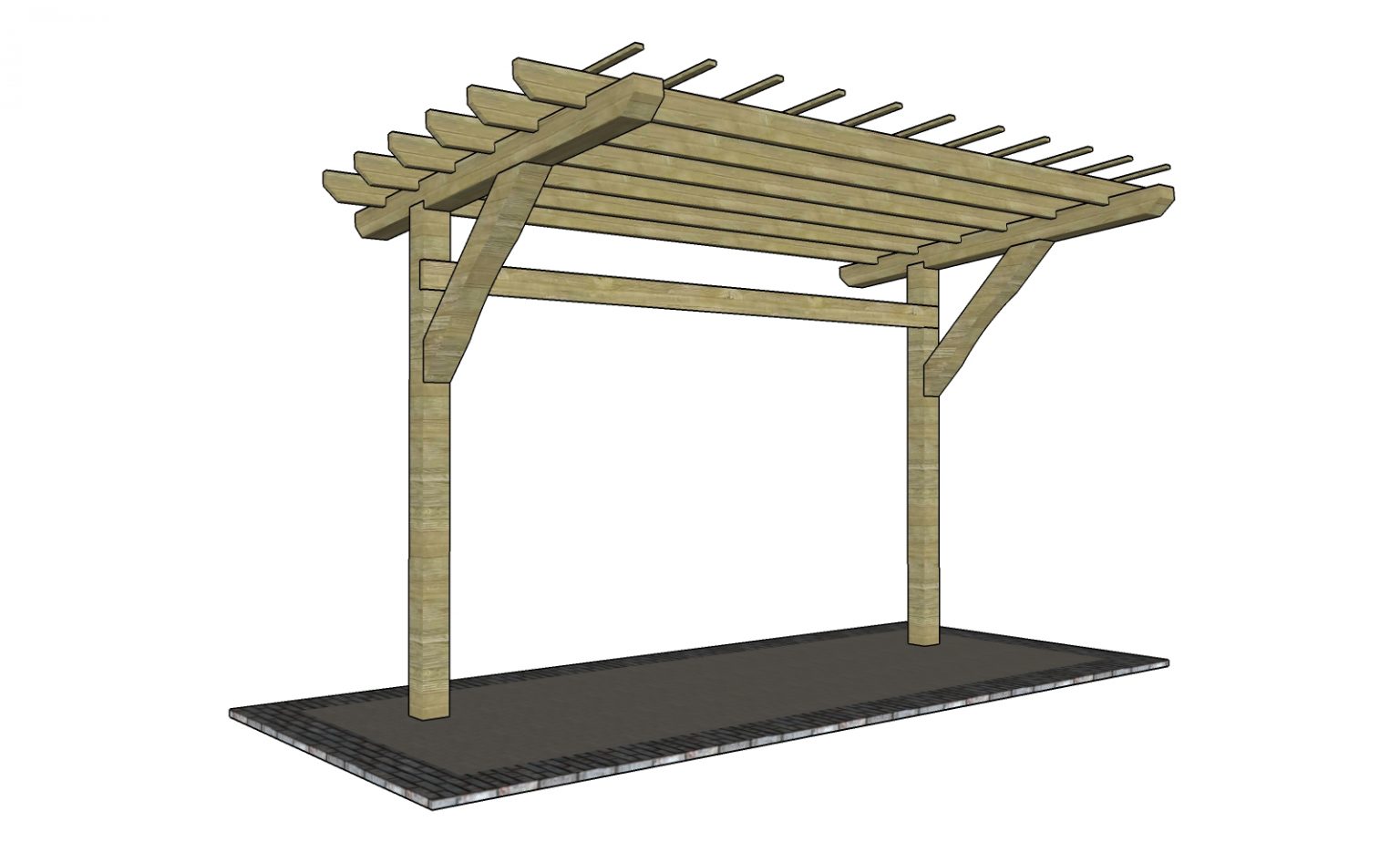 2 Post Cantilevered Pergola - DIY PDF Plans | Free Garden Plans - How 