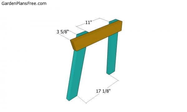 Assembling the sides for the bench