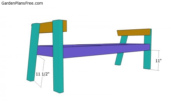 Attaching the sides to the bench