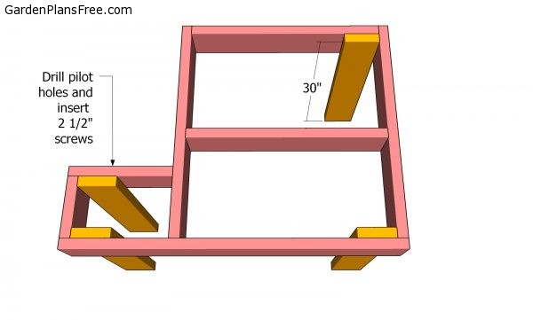 Fitting the legs to the top frame