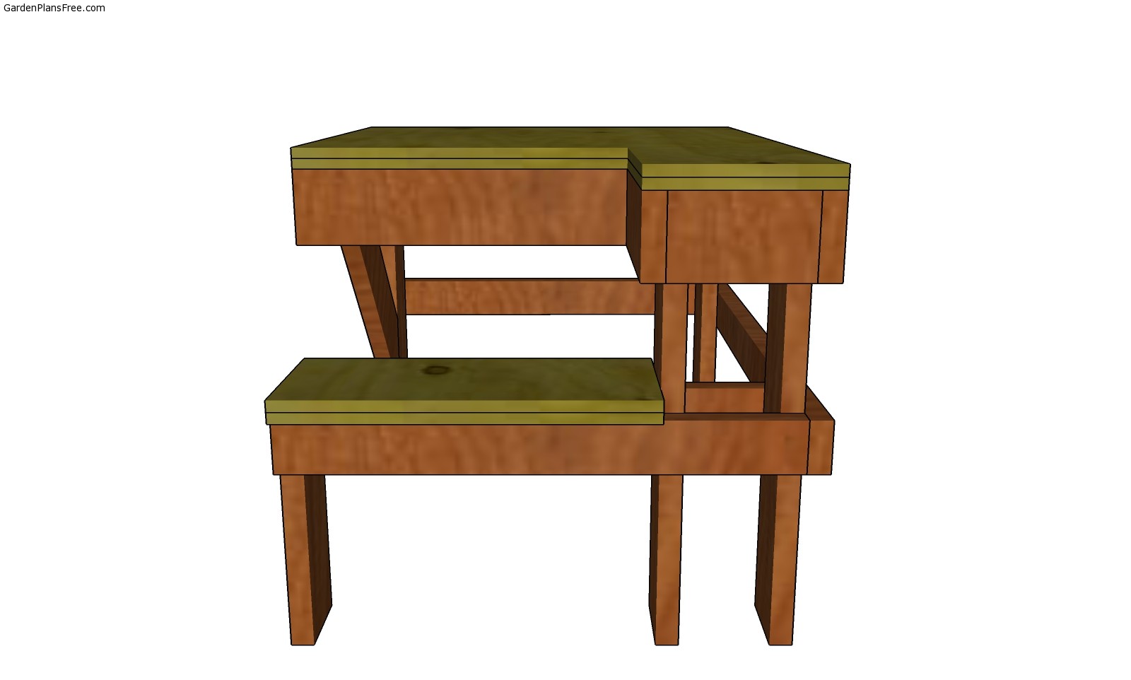 Shooting bench plans - front view