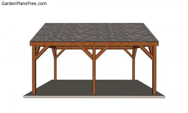 16x20 Pavilion Plans - side view