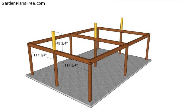 Fitting the supports for the ridge beam