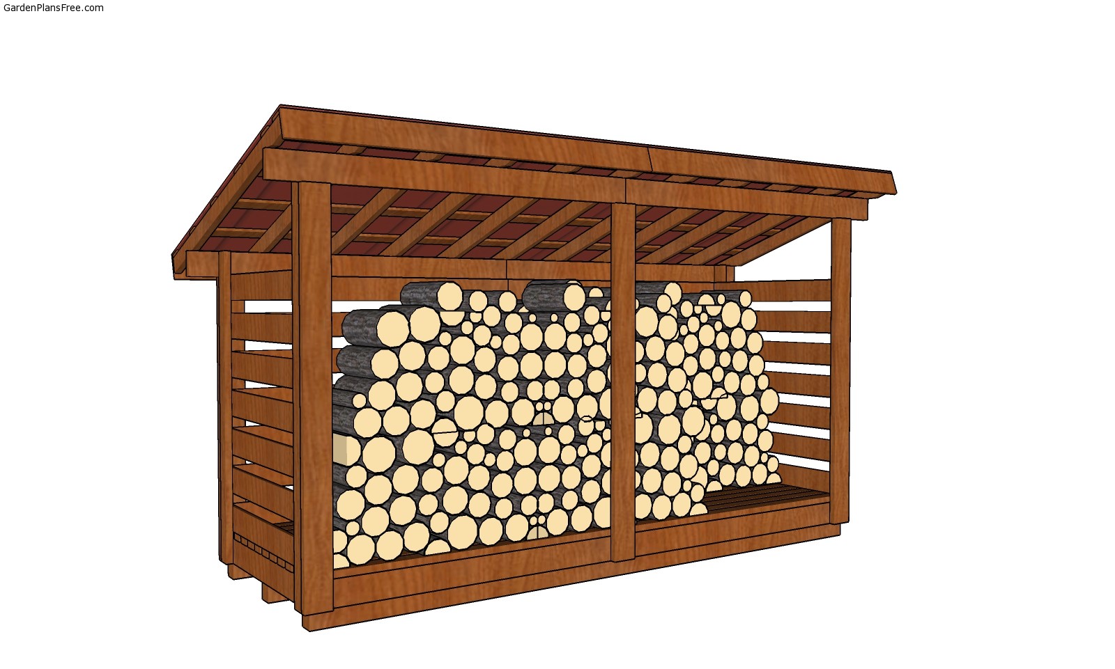4x12 Firewood Shed Plans DIY Wooden Shed for Firewood Plan Download PDF