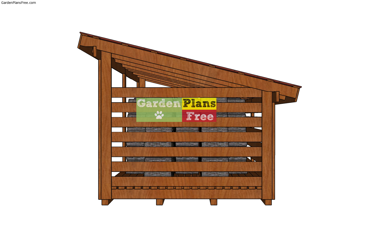 8x12 Firewood Shed Plans - 4 Cord Wood Storage | Free Garden Plans ...
