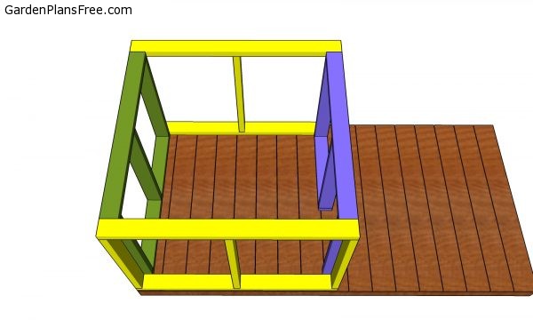 Assembling the frame of the dog house