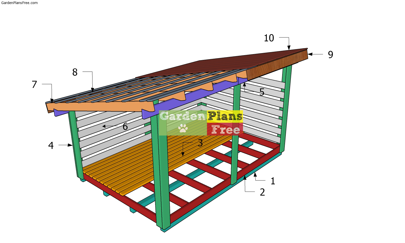 8x12 firewood shed plans - 4 cord wood storage free