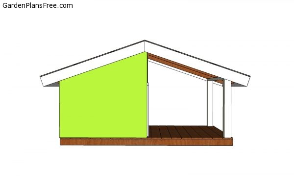 Dog house with porch plans - side view