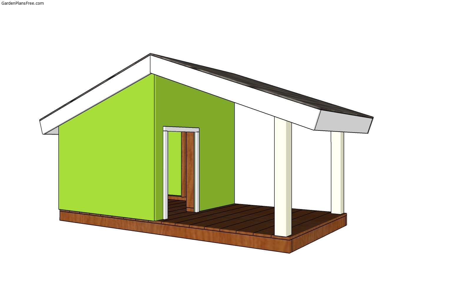 Dog house with porch plans