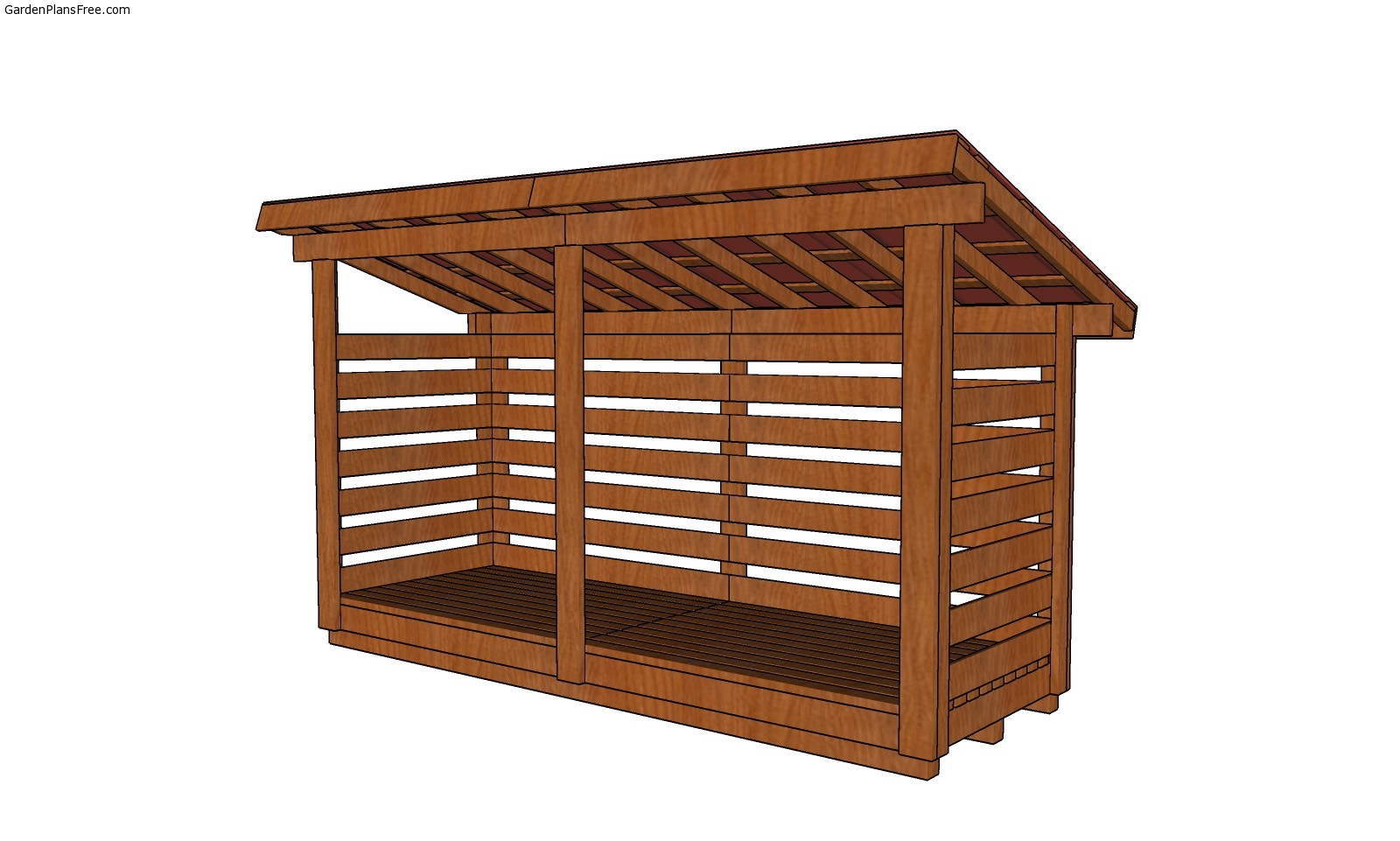 4x12 Firewood Shed - 2 cord Wood Storage Shed Plans | Free Garden Plans ...