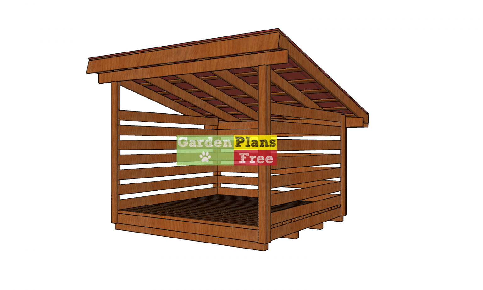 8x8 Firewood Shed Plans - 3 Cord Wood Storage | Free Garden Plans - How ...