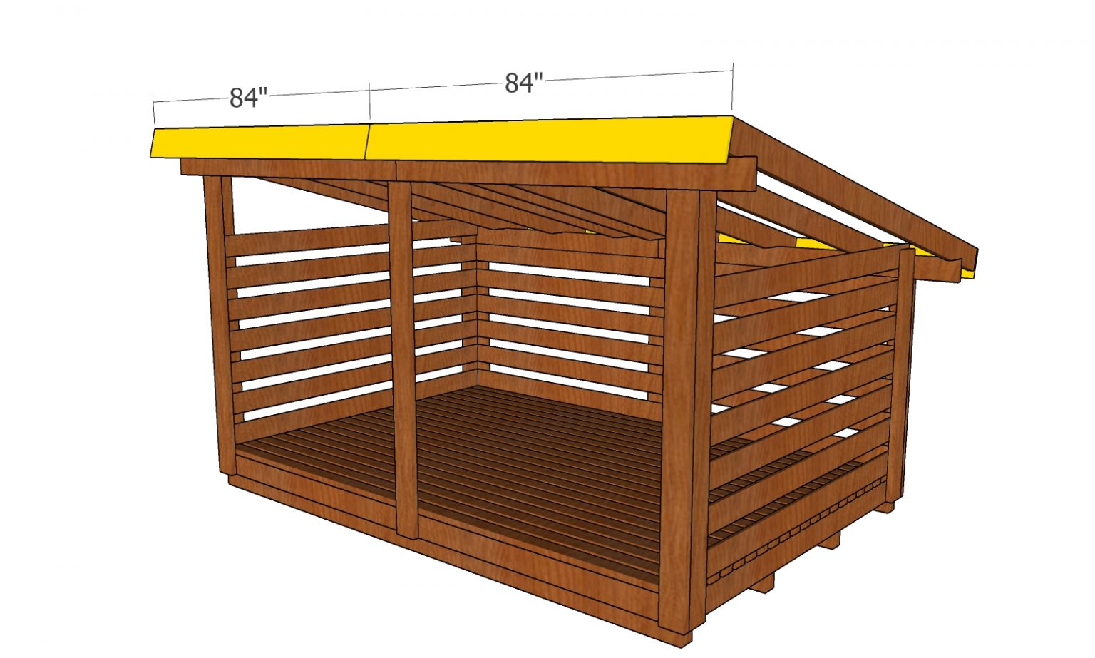 8x12 Firewood Shed Plans - 4 Cord Wood Storage Free Garden Plans 