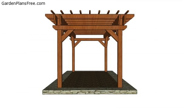 10x20 Pergola Plans - side view