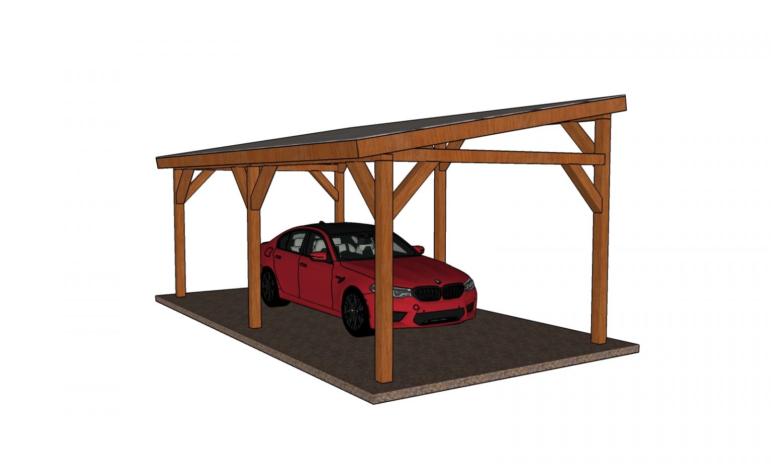 7 Free Carport Plans - How To BuilD One Car Carport 1536x921