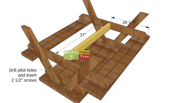 Fitting-the-stretcher---picnic-table