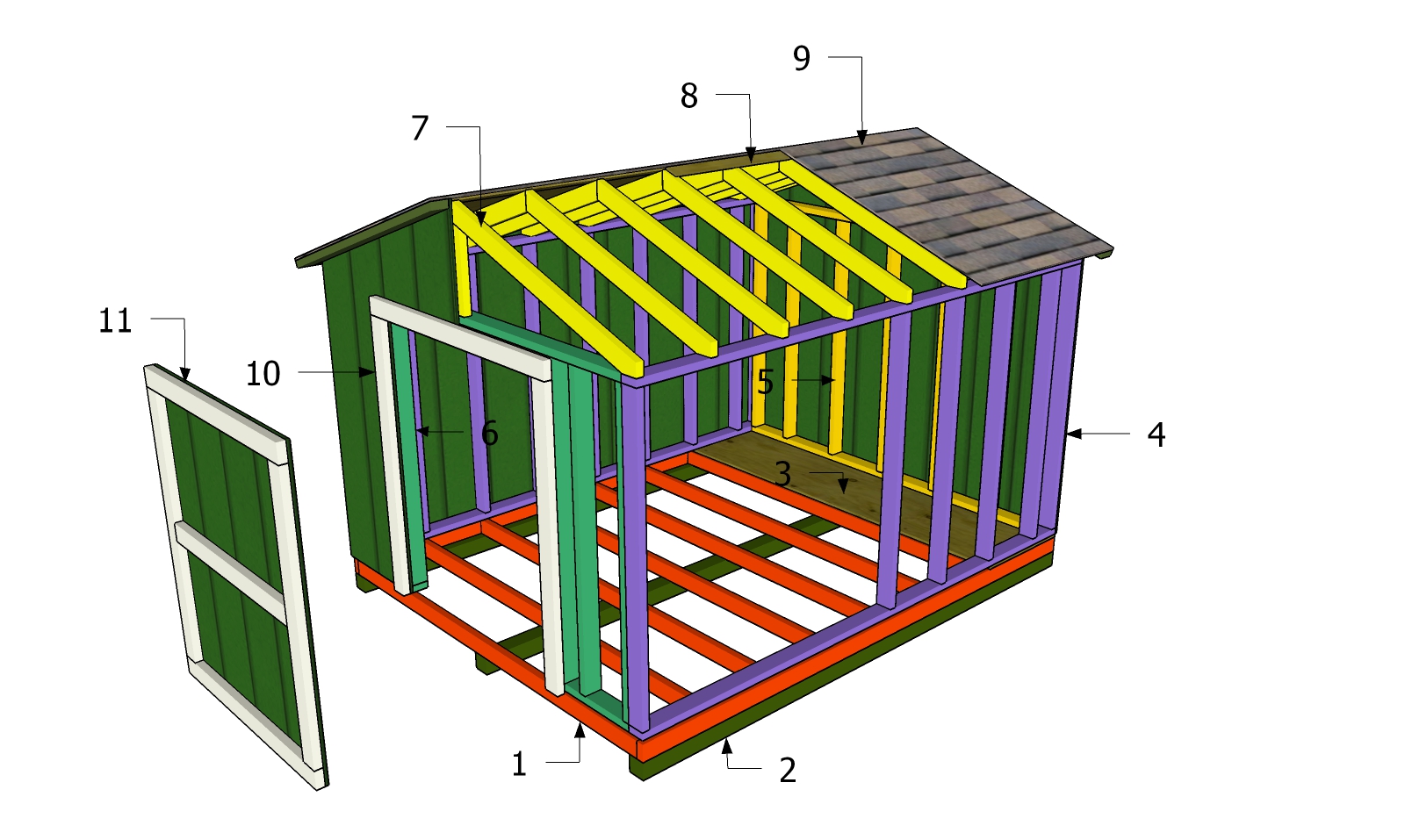 8×10 Short Shed Plans – DIY Cheap Shed - GardenPlansFree