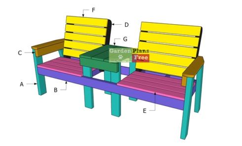 Large Double Chair Bench – Free DIY Plans