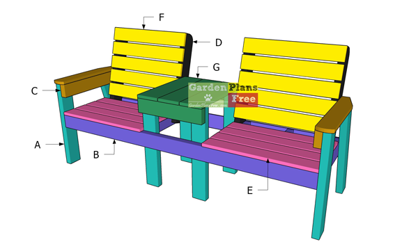 Large Double Chair Bench Free Diy Plans, How To Build A Double Chair Bench With Table