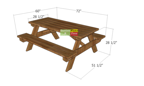 6 Ft Picnic Table Dimensions