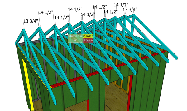 Fitting-the-trusses---storage-shed