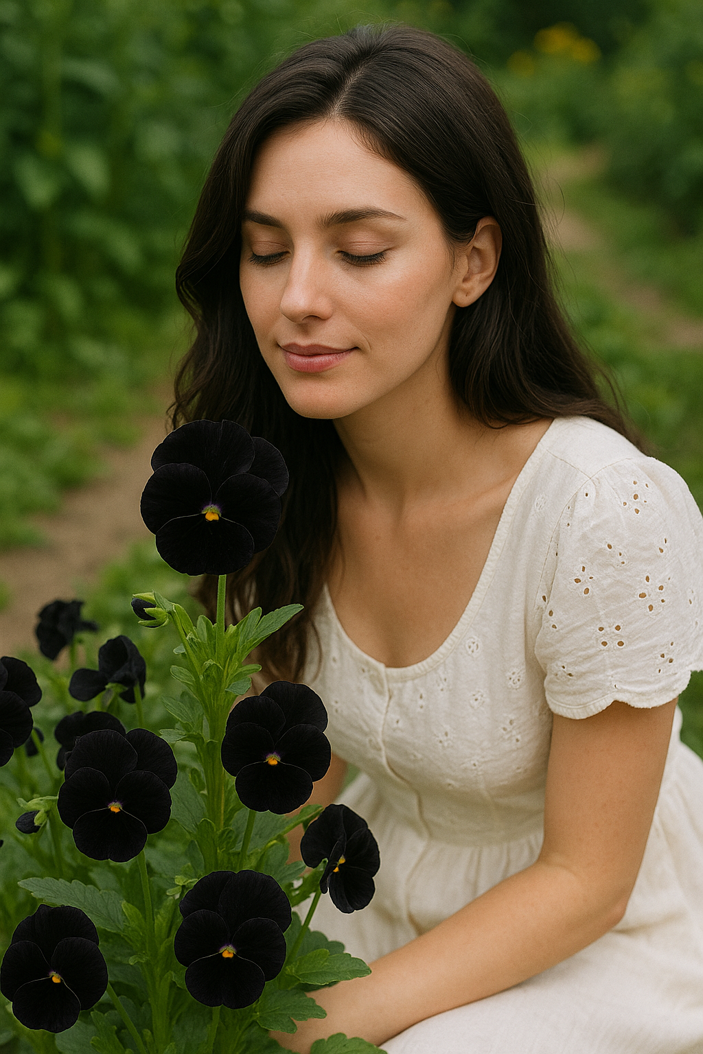 Black Pansy flowers